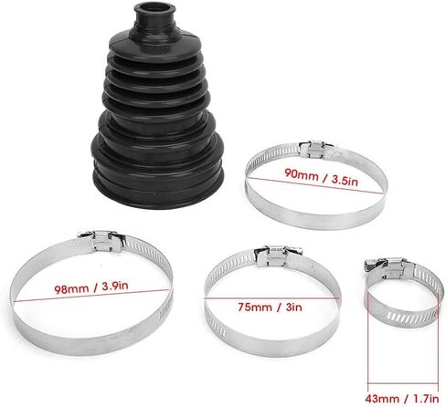 طقم التمهيد مفصل السيرة الذاتية ، غطاء الغبار من محور CV Rubber Axle Axle Round Round Round Clamp Mit لمعظم السيارات (أحمر) in Kuwait
