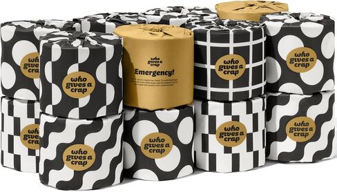 من يعطي حماقة | ورق تواليت معاد تدويره بنسبة 100%، 24 لفة، 330 ورقة، قابل للتحلل البيولوجي وصديق للبيئة، ناعم وقوي، خالٍ من الأشجار العذراء، ورق تواليت كبير الحجم in Kuwait