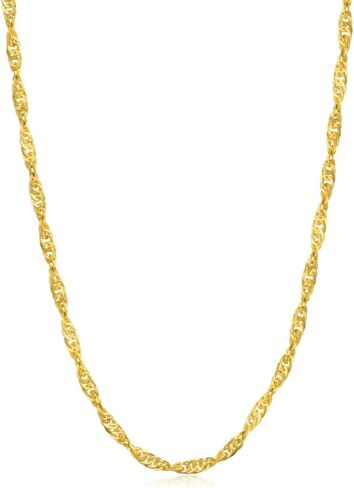 Sang Sang Sang 999.9 24K Solid Gold Price-By-Roight Gold Twisted ، Singapore Chain Necklace 64425N in Saudi Arabia