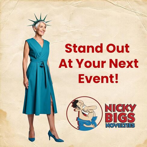 Nicky Bigs Novelties Statue of Liberty Headband Crown Tiara USA Teal Green 7‑Spike Latex Headpiece with Adjustable Elastic Strap Lightweight One‑Size Patriotic American Cosplay in Saudi Arabia
