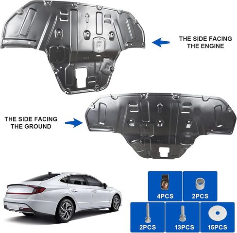 Front Engine Guard Mud Flaps w/Screw Hardware Compatible with 2020 2021 2022 2023 Hyundai Sonata Engine Splash Shield Under Car Shield Cover Board in Saudi Arabia