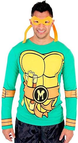 Teenage Mutant Ninja Turtles Long Sleeve Costume Green T-Shirt & Eye Mask in Saudi Arabia