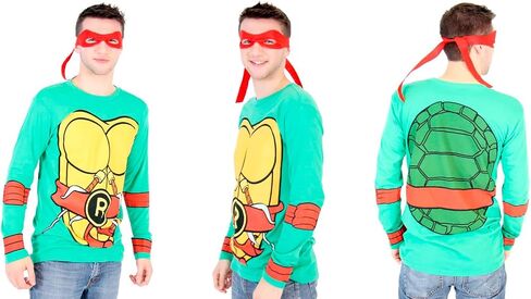 Teenage Mutant Ninja Turtles Long Sleeve Costume Green T-Shirt & Eye Mask in Saudi Arabia