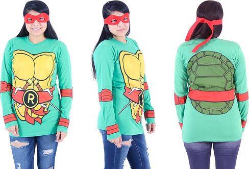 Teenage Mutant Ninja Turtles Long Sleeve Costume Green T-Shirt & Eye Mask in Saudi Arabia