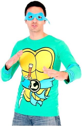 Teenage Mutant Ninja Turtles Long Sleeve Costume Green T-Shirt & Eye Mask in Saudi Arabia