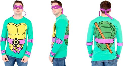 Teenage Mutant Ninja Turtles Long Sleeve Costume Green T-Shirt & Eye Mask in Saudi Arabia