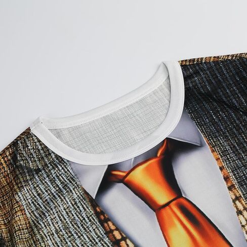 Mens Tuxedo T-Shirt 3D Print Funder Long Sleeve Party in Saudi Arabia