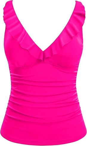 Tankini Tankini للسيدات فقط - بدلة الاستحمام في البطن أعلى الكشكش in Saudi Arabia