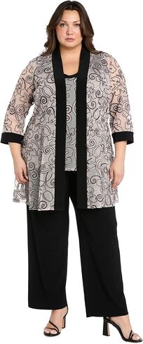 2 PC Floral 3D Embellished Pant Set W/Mock Top, Matching Jacket & Contrast Borders in Saudi Arabia