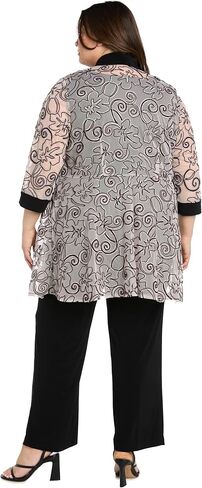 2 PC Floral 3D Embellished Pant Set W/Mock Top, Matching Jacket & Contrast Borders in Saudi Arabia