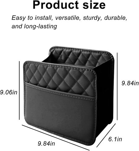 Mandark Car Seat Back Organizer, PU Leather Vehicle Backseat Hanging Storage Pocket, Multipurpose Auto Travel Essentials Accessories for Kids & Adults, Universal for Most Cars (Black) in Saudi Arabia