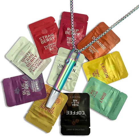 Quit Smoking Necklace and Quit Vaping Tool - Breathing Necklace with Filter Cotton for Mindful Breathing Training, Stainless Steel Focus Aid Includes Replaceable Unscented Cotton Filters in Saudi Arabia