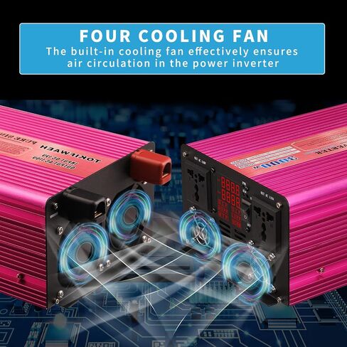 Pure Sine Wave Power Inverters 3000W 12V DC to AC 110V Converter Peak Power 6000W Car Inverter with LED Display, One AC Outlets, One USB Port,Four Smart Fans, Suitable for RV, Camping,Etc. in Saudi Arabia