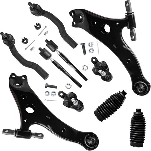 Detroit Axle-End Front 10pc Stementik Kit for 2004-2006 Toyota Camry Lexus ES330 ، 2004-2008 Solara ، 2 Lower Control Arms 2 مفاصل الكرة 4 in Saudi Arabia