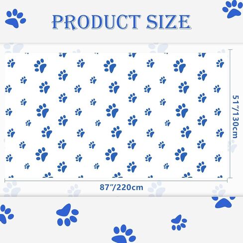 2 Pack Puppy Paw Print Tablecloth, 51x87'' Pink Plastic Disposable Table Cover for Pet Themed Party Decorations for Cat Dog Birthday Party Supplies Lets Pawty Party Supplies Pet Shower Party Decor in Kuwait