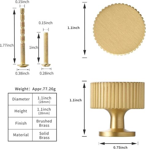 Antique Brass Cabinet Knob - Brush Gold Dresser Drawer Knob, Brass Handles for Bathroom Bedroom Closet Wardrobe,Furniture Hardware pulls in Saudi Arabia