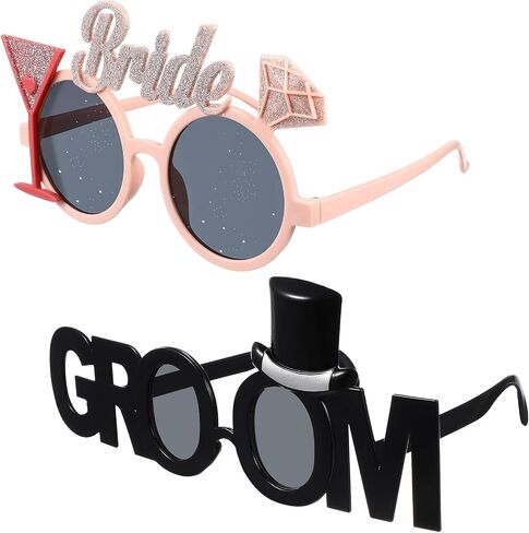 Bride and Groom Sunglasses,Engagement Sunglasses Bride to Be Glasses for Wedding Shower Masquerade Bachelorette Party Photo Props in Saudi Arabia