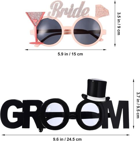 Bride and Groom Sunglasses,Engagement Sunglasses Bride to Be Glasses for Wedding Shower Masquerade Bachelorette Party Photo Props in Saudi Arabia