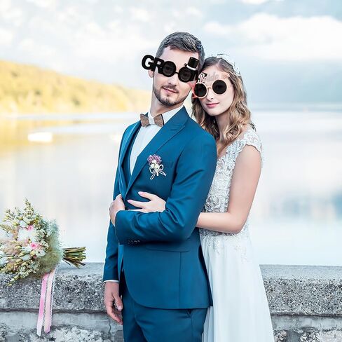 Bride and Groom Sunglasses,Engagement Sunglasses Bride to Be Glasses for Wedding Shower Masquerade Bachelorette Party Photo Props in Saudi Arabia
