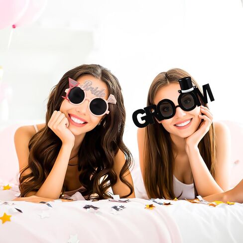 Bride and Groom Sunglasses,Engagement Sunglasses Bride to Be Glasses for Wedding Shower Masquerade Bachelorette Party Photo Props in Saudi Arabia