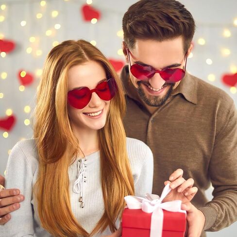 SUNOVELTIES 40 Pcs Heart Shaped Rimless Sunglasses Bulk Transparent Candy Color Glasses Colorful Party Eyewear for Women in Saudi Arabia