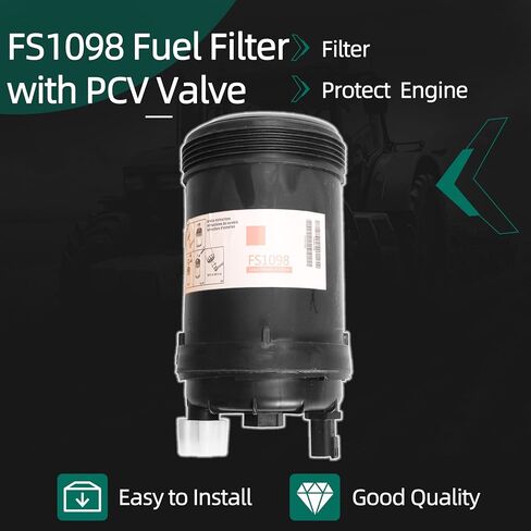 6 حزمة FS1098 فاصل الوقود/فاصل المياه مع صمام PCV ، ل W100CFI W120CFI W130CFI ، ل Cummins B6.7 ISB6.7/QSB6.7 ISL8.9 L9 محركات سلسلة in Saudi Arabia