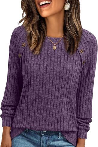 AUTOMET Womens Long Sleeve Shirts Dressy Casual Tunic Tops Lightweight Sweaters Blouses Fall Clothes 2025 in Saudi Arabia
