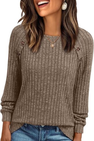 AUTOMET Womens Long Sleeve Shirts Dressy Casual Tunic Tops Lightweight Sweaters Blouses Fall Clothes 2025 in Saudi Arabia