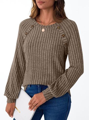 AUTOMET Womens Long Sleeve Shirts Dressy Casual Tunic Tops Lightweight Sweaters Blouses Fall Clothes 2025 in Saudi Arabia