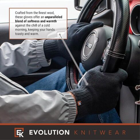 Evolution Knitwear Wool Knit Gloves - Made in the USA - Super Soft Merino Wool - X-Large in Saudi Arabia