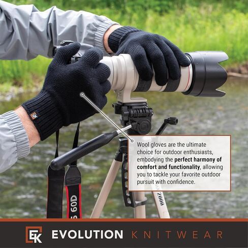 Evolution Knitwear Wool Knit Gloves - Made in the USA - Super Soft Merino Wool - X-Large in Saudi Arabia