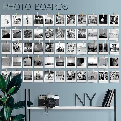 20 Pack Wood Photo Clips with Adhesive Layer for Wall, Art Holder, Photo Mood Wall, Picture Holder, Clip for Wall, Poster Hanger, Dorm Room Decor, Photos Display in Kuwait