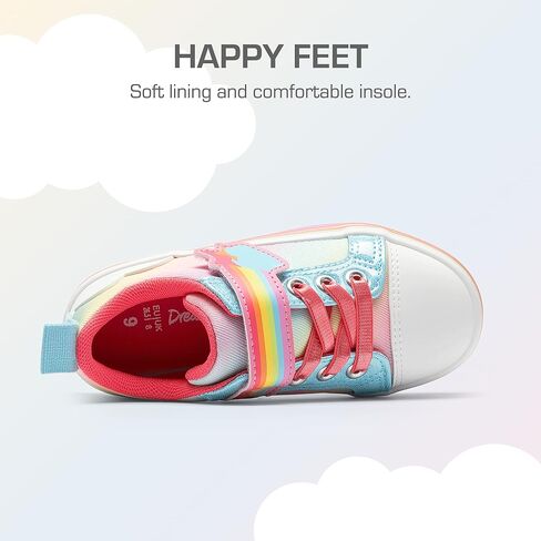 DREAM PAIRS Toddler Girls Shoes Rainbow Sneakers Casual School Walking Hook and Loop Footwear for Toddler/Little Kids in Saudi Arabia