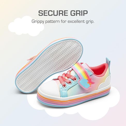 DREAM PAIRS Toddler Girls Shoes Rainbow Sneakers Casual School Walking Hook and Loop Footwear for Toddler/Little Kids in Saudi Arabia