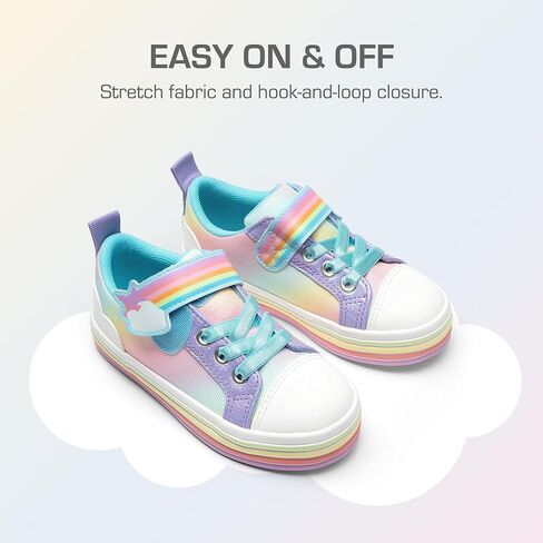 DREAM PAIRS Toddler Girls Shoes Rainbow Sneakers Casual School Walking Hook and Loop Footwear for Toddler/Little Kids in Saudi Arabia