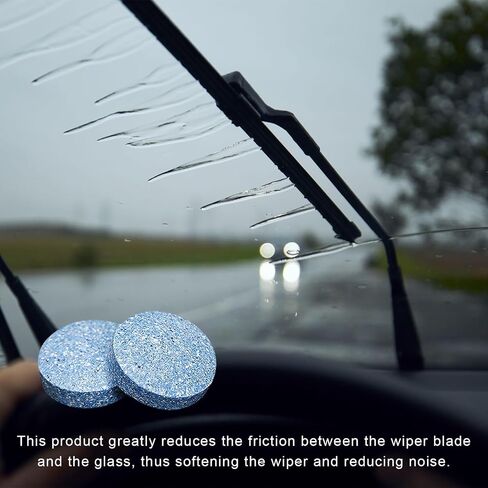 100 PCS Car Windshield Washer Fluid Tablets, Auto Window Glass Concentrated Tablets Cleaner for Clear Vision, Vehicle Windshield Wiper Fluid Cleaning Solid Effervescent in Saudi Arabia