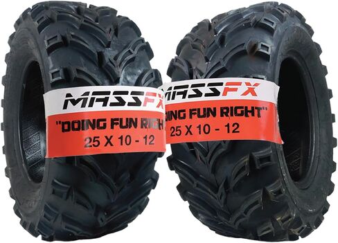 مجموعة الإطارات الخلفية Massfx 25x10-12 (2) لجميع التضاريس (ATV) ، ومهاملة الأدوات المساعدة (UTV) ، ومركبات جنبًا in Kuwait