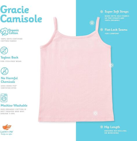 Lucky & Me | Gracie Girls Camisoles | Organic Cotton | Tagless | Wear on Its Own Or Layering Top | 3-Pack in Saudi Arabia