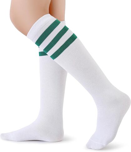 Henwarry Boys Girls Knee High Tube Socks Classical Stripes Cotton Soft Over the Calf Kids Tube Socks in Kuwait