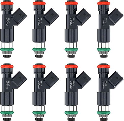 Fuel Injectors Nozzle 12594512 Compatible with Chevy Tahoe Avalanche Express Silverado Suburban 1500 2007 2008 2009, 5.3L V8 Replace# 217-2436 FJ977 4Holes, Set of 8 in Kuwait