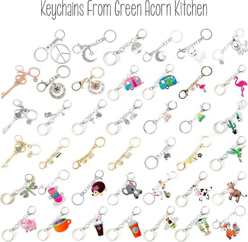 Travel Keychain - Not All Who Wander Are Lost - Two Tone - Compass - Camping Key Chain - Swivel Keyring and Clip - Handmade by Green Acorn Kitchen in Saudi Arabia