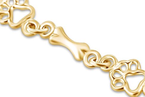 Charm Dog Paw And Bone Bracelet for Men & Womens in 14k Gold Over Sterling Silver Bangle Bracelet in Saudi Arabia