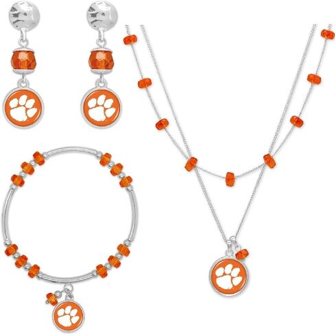 Ohio State Buckeyes Logo Jewelry Combo (Bracelet, Necklace, Earrings), Red in Saudi Arabia