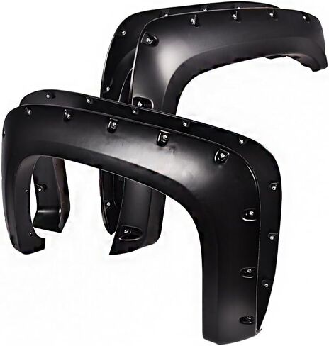 تغطية العجلة المرفقة من Cheda Fender Fender Flares ، متوافقة مع 2007-2013 Chevy Silverado 1500/2007-2014 Chevy Silverado 2500HD 3500HD Fleetside New Body Body 78 "/97.6" سرير طويل لا يناسب GMC Sierra in Kuwait
