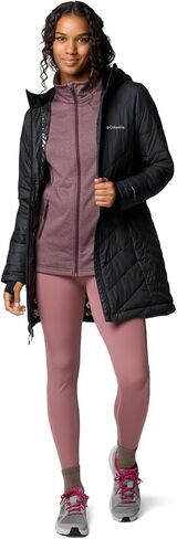 Columbia Women's Heavenly Long Hooded Jacket, Dark Coral, Medium in Saudi Arabia