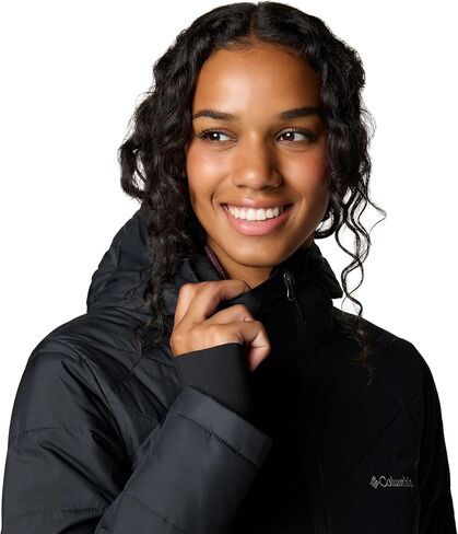 Columbia Women's Heavenly Long Hooded Jacket, Dark Coral, Medium in Saudi Arabia