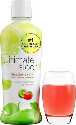 Ultimate Aloe – Aloe Vera Juice for Gut Health, Digestive Comfort, Immune Support, and Nutrient Absorption – Strawberry & Kiwi Flavor – 16 Servings in Saudi Arabia