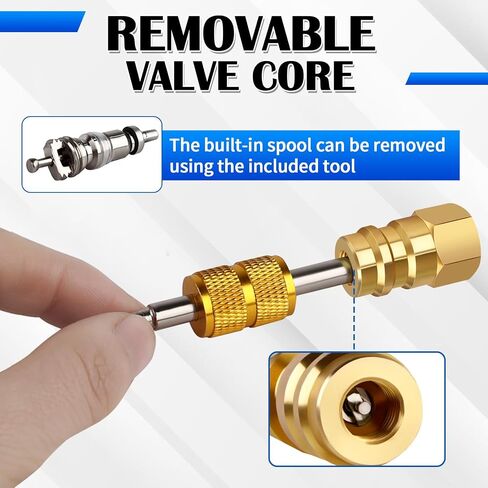 R12 to R134a Conversion Kit, 1Pair R12 to R134a Retrofit Adapters, R12 to R134A AC Retrofit Fitting Kit, R12 to R134a Convert Adapter, for Converting R12 R22 Service Port to R134a Service Port in Saudi Arabia