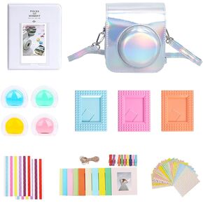 مجموعة ملحقات فورية صغيرة مكونة من 12 قطعة لكاميرا Fujifilm Instax Mini 12 الفورية مع حافظة كاميرا + ألبوم صور وإطارات + إطار معلق على الحائط + فلتر ملون (فضي سحري) in Kuwait