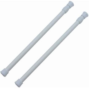 قضيب ستارة شد لخزانة النوافذ، أبيض قابل للتمديد وقابل للتعديل 15.7-28 بوصة قضبان شد زنبركية قصيرة لقضبان الحمام وخزانة الملابس ومشاريع DIY (عبوتان) in Kuwait